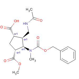 247159-19-9  1,3-Cyclopentanedicarboxylic acid,4-[(acetylamino)methyl]-5-[methyl[(phenylmethoxy)carbonyl]amino]-,3-methyl ester, (1R,3S,4S,5R)-rel-