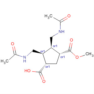 247159-25-7  1,3-Cyclopentanedicarboxylic acid, 4,5-bis[(acetylamino)methyl]-,monomethyl ester, (1R,3S,4S,5R)-rel-