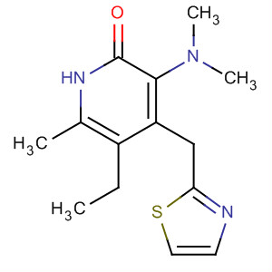 248247-58-7  2(1H)-Pyridinone,3-(dimethylamino)-5-ethyl-6-methyl-4-(2-thiazolylmethyl)- 248247-58-7  2(1H)-Pyridinone,3-(dimethylamino)-5-ethyl-6-methyl-4-(2-thiazolylmethyl)-