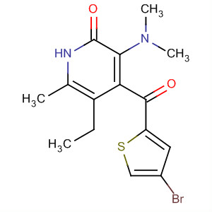 248248-79-5  2(1H)-Pyridinone,4-[(4-bromo-2-thienyl)carbonyl]-3-(dimethylamino)-5-ethyl-6-methyl-