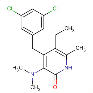 248248-83-1  2(1H)-Pyridinone,4-[(3,5-dichlorophenyl)methyl]-3-(dimethylamino)-5-ethyl-6-methyl-