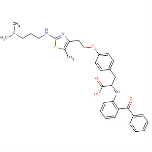 250264-88-1  L-Tyrosine,N-(2-benzoylphenyl)-O-[2-[2-[[3-(dimethylamino)propyl]amino]-5-methyl-4-thiazolyl]ethyl]-
