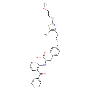 250264-90-5  L-Tyrosine,N-(2-benzoylphenyl)-O-[2-[2-[(2-methoxyethyl)amino]-5-methyl-4-thiazolyl]ethyl]-