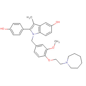 251093-96-6  1H-Indol-5-ol,1-[[4-[2-(hexahydro-1H-azepin-1-yl)ethoxy]-3-methoxyphenyl]methyl]-2-(4-hydroxyphenyl)-3-methyl-