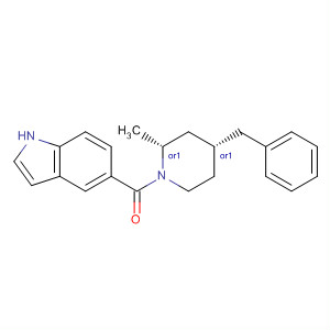 251106-66-8  Piperidine, 1-(1H-indol-5-ylcarbonyl)-2-methyl-4-(phenylmethyl)-,(2R,4R)-rel-
