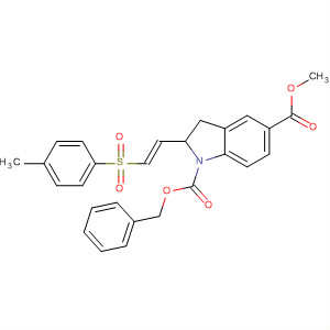 212063-28-0  1H-Indole-1,5-dicarboxylic acid,2,3-dihydro-2-[(1E)-2-[(4-methylphenyl)sulfonyl]ethenyl]-, 5-methyl1-(phenylmethyl) ester