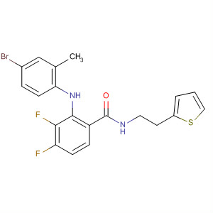 212629-31-7  Benzamide,2-[(4-bromo-2-methylphenyl)amino]-3,4-difluoro-N-[2-(2-thienyl)ethyl]-