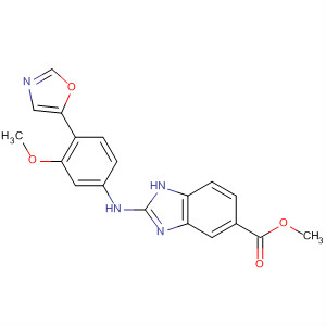213261-90-6  1H-Benzimidazole-5-carboxylic acid,2-[[3-methoxy-4-(5-oxazolyl)phenyl]amino]-, methyl ester