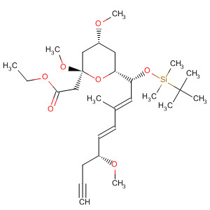 213978-59-7  2H-Pyran-2-acetic acid,6-[(1R,2E,4E,6R)-1-[[(1,1-dimethylethyl)dimethylsilyl]oxy]-6-methoxy-3-methyl-2,4-nonadien-8-ynyl]tetrahydro-2,4-dimethoxy-, ethyl ester,(2S,4R,6R)-