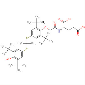 216168-27-3  L-Glutamic acid,N-[[4-[[1-[[3,5-bis(1,1-dimethylethyl)-4-hydroxyphenyl]thio]-1-methylethyl]thio]-2,6-bis(1,1-dimethylethyl)phenoxy]acetyl]-