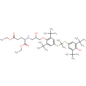216168-28-4  L-Glutamic acid,N-[3-[4-[[1-[[3,5-bis(1,1-dimethylethyl)-4-hydroxyphenyl]thio]-1-methylethyl]thio]-2,6-bis(1,1-dimethylethyl)phenoxy]-2-hydroxypropyl]-, diethylester