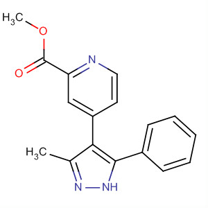 216505-34-9  2-Pyridinecarboxylic acid, 4-(3-methyl-5-phenyl-1H-pyrazol-4-yl)-,methyl ester 216505-34-9  2-Pyridinecarboxylic acid, 4-(3-methyl-5-phenyl-1H-pyrazol-4-yl)-,methyl ester