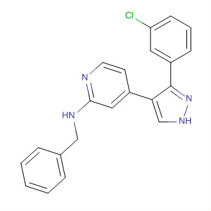 216506-40-0  2-Pyridinamine,4-[3-(3-chlorophenyl)-1H-pyrazol-4-yl]-N-(phenylmethyl)-