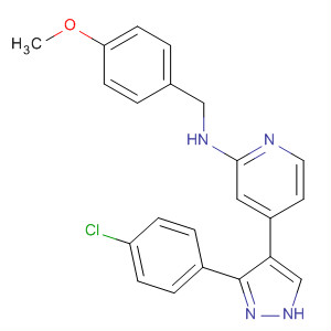216506-65-9  2-Pyridinamine,4-[3-(4-chlorophenyl)-1H-pyrazol-4-yl]-N-[(4-methoxyphenyl)methyl]-