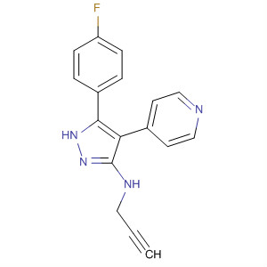 216507-13-0  1H-Pyrazol-3-amine, 5-(4-fluorophenyl)-N-2-propynyl-4-(4-pyridinyl)-