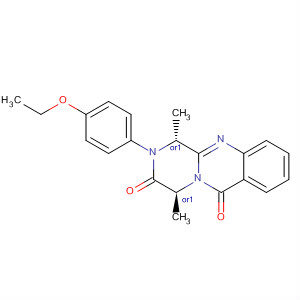 216596-53-1  2H-Pyrazino[2,1-b]quinazoline-3,6(1H,4H)-dione,2-(4-ethoxyphenyl)-1,4-dimethyl-, (1R,4S)-rel-