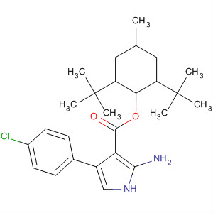 217955-18-5  1H-Pyrrole-3-carboxylic acid, 2-amino-4-(4-chlorophenyl)-,2,6-bis(1,1-dimethylethyl)-4-methylcyclohexyl ester