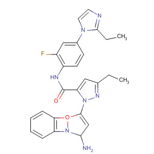 218298-25-0  1H-Pyrazole-5-carboxamide,1-(3-amino-1,2-benzisoxazol-5-yl)-3-ethyl-N-[4-(2-ethyl-1H-imidazol-1-yl)-2-fluorophenyl]-