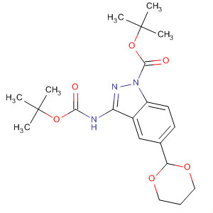 218301-25-8  1H-Indazole-1-carboxylic acid,3-[[(1,1-dimethylethoxy)carbonyl]amino]-5-(1,3-dioxan-2-yl)-,1,1-dimethylethyl ester