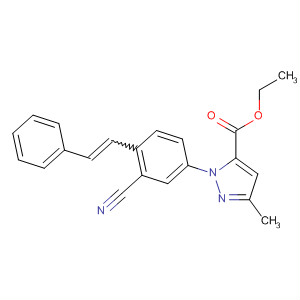 218301-52-1  1H-Pyrazole-5-carboxylic acid,1-[3-cyano-4-(2-phenylethenyl)phenyl]-3-methyl-, ethyl ester