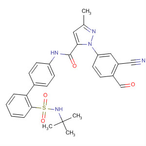 218301-55-4  1H-Pyrazole-5-carboxamide,1-(3-cyano-4-formylphenyl)-N-[2'-[[(1,1-dimethylethyl)amino]sulfonyl][1,1'-biphenyl]-4-yl]-3-methyl-