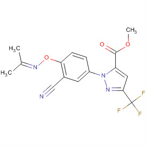 218301-84-9  1H-Pyrazole-5-carboxylic acid,1-[3-cyano-4-[[(1-methylethylidene)amino]oxy]phenyl]-3-(trifluoromethyl)-, methyl ester