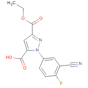 218301-97-4  1H-Pyrazole-3,5-dicarboxylic acid, 1-(3-cyano-4-fluorophenyl)-, 3-ethylester