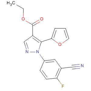 218302-04-6  1H-Pyrazole-4-carboxylic acid,1-(3-cyano-4-fluorophenyl)-5-(2-furanyl)-, ethyl ester
