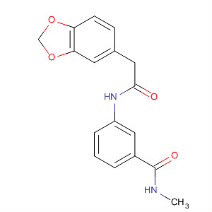 218936-18-6  1,3-Benzodioxole-5-acetamide, N-[3-[(methylamino)carbonyl]phenyl]-