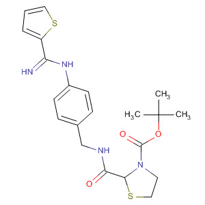 218943-74-9  3-Thiazolidinecarboxylic acid,2-[[[[4-[(imino-2-thienylmethyl)amino]phenyl]methyl]amino]carbonyl]-,1,1-dimethylethyl ester