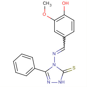 219612-05-2  3H-1,2,4-Triazole-3-thione,2,4-dihydro-4-[[(4-hydroxy-3-methoxyphenyl)methylene]amino]-5-phenyl-
