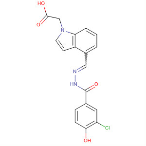 219685-13-9  1H-Indole-1-acetic acid,4-[[(3-chloro-4-hydroxybenzoyl)hydrazono]methyl]-
