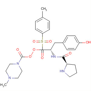 220543-95-3  L-Tyrosine, 1-[(4-methylphenyl)sulfonyl]-L-prolyl-,4-methyl-1-piperazinecarboxylate (ester)