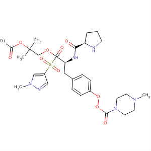 220545-21-1  L-Tyrosine, 1-[(1-methyl-1H-pyrazol-4-yl)sulfonyl]-L-prolyl-,1,1-dimethylethyl ester, 4-methyl-1-piperazinecarboxylate (ester)