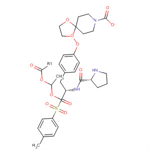 220545-26-6  L-Tyrosine, 1-[(4-methylphenyl)sulfonyl]-L-prolyl-, ethyl ester,1,4-dioxa-8-azaspiro[4.5]decane-8-carboxylate (ester)