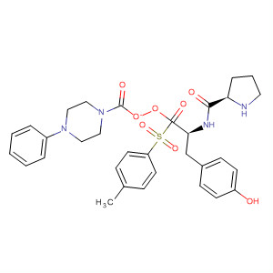 220545-30-2  L-Tyrosine, 1-[(4-methylphenyl)sulfonyl]-L-prolyl-,4-phenyl-1-piperazinecarboxylate (ester)
