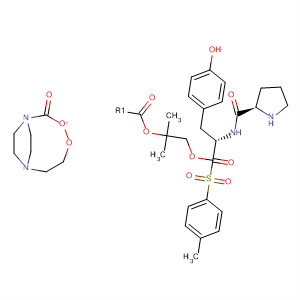 220545-43-7  L-Tyrosine, 1-[(4-methylphenyl)sulfonyl]-L-prolyl-, 1,1-dimethylethyl ester,4-(2-hydroxyethyl)-1-piperazinecarboxylate (ester)
