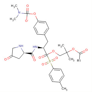 220545-51-7  L-Tyrosine, 1-[(4-methylphenyl)sulfonyl]-4-oxo-L-prolyl-, 1,1-dimethylethylester, dimethylcarbamate (ester)