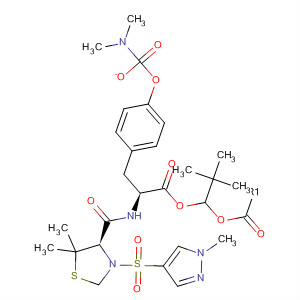 220546-44-1  L-Tyrosine,N-[[(4R)-5,5-dimethyl-3-[(1-methyl-1H-pyrazol-4-yl)sulfonyl]-4-thiazolidinyl]carbonyl]-, 2,2-dimethylpropyl ester, dimethylcarbamate (ester)