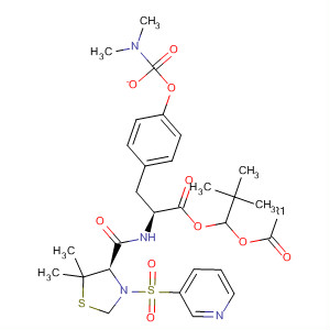 220546-45-2  L-Tyrosine,N-[[(4R)-5,5-dimethyl-3-(3-pyridinylsulfonyl)-4-thiazolidinyl]carbonyl]-,2,2-dimethylpropyl ester, dimethylcarbamate (ester)