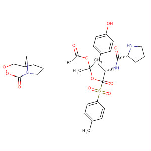 220546-59-8  L-Tyrosine, 1-[(4-methylphenyl)sulfonyl]-L-prolyl-, 1-methylethyl ester,3-(hydroxymethyl)-1-piperidinecarboxylate (ester)