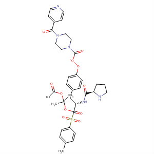220546-87-2  L-Tyrosine, 1-[(4-methylphenyl)sulfonyl]-L-prolyl-, 1-methylethyl ester,4-(4-pyridinylcarbonyl)-1-piperazinecarboxylate (ester)