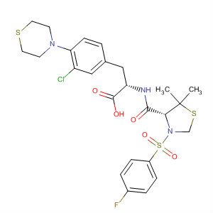 220547-33-1  L-Phenylalanine,3-chloro-N-[[(4R)-3-[(4-fluorophenyl)sulfonyl]-5,5-dimethyl-4-thiazolidinyl]carbonyl]-4-(4-thiomorpholinyl)-
