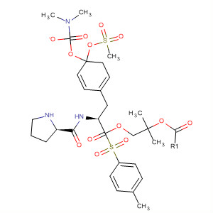 220547-57-9  L-Tyrosine,(4R)-1-[(4-methylphenyl)sulfonyl]-4-[(methylsulfonyl)oxy]-L-prolyl-,1,1-dimethylethyl ester, dimethylcarbamate (ester)