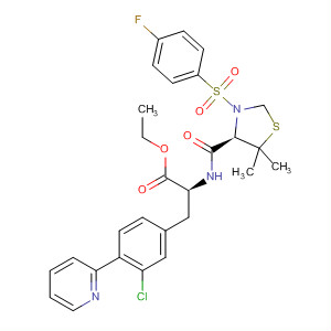 220547-62-6  L-Phenylalanine,3-chloro-N-[[(4R)-3-[(4-fluorophenyl)sulfonyl]-5,5-dimethyl-4-thiazolidinyl]carbonyl]-4-(2-pyridinyl)-, ethyl ester