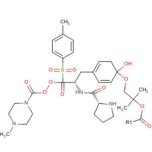 220548-09-4  L-Tyrosine, (4R)-4-hydroxy-1-[(4-methylphenyl)sulfonyl]-L-prolyl-,1,1-dimethylethyl ester, 4-methyl-1-piperazinecarboxylate (ester)