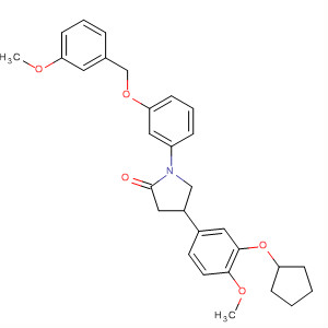 220573-55-7  2-Pyrrolidinone,4-[3-(cyclopentyloxy)-4-methoxyphenyl]-1-[3-[(3-methoxyphenyl)methoxy]phenyl]-