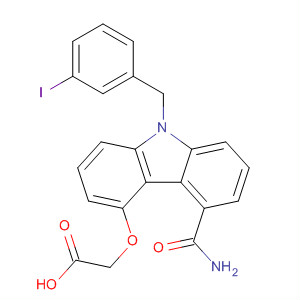 220862-48-6  Acetic acid,[[5-(aminocarbonyl)-9-[(3-iodophenyl)methyl]-9H-carbazol-4-yl]oxy]-