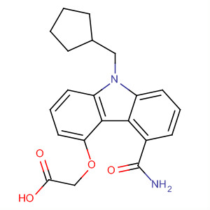220862-65-7  Acetic acid,[[5-(aminocarbonyl)-9-(cyclopentylmethyl)-9H-carbazol-4-yl]oxy]-