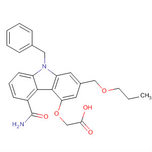 220862-68-0  Acetic acid,[[5-(aminocarbonyl)-9-(phenylmethyl)-2-(propoxymethyl)-9H-carbazol-4-yl]oxy]-